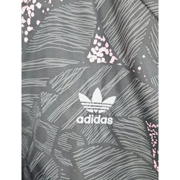 Adidas Originals Jacket Mens Sz M Black Grey Pink Abstract Full Zip Trefoil Logo - Picture 5 of 16